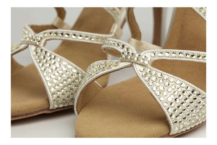 Supadance: женские латина каблук 2 1/2, 3 Шпилька  [1082 Swarovski] (Белый сатин) р.2-8 вкл. 1/2