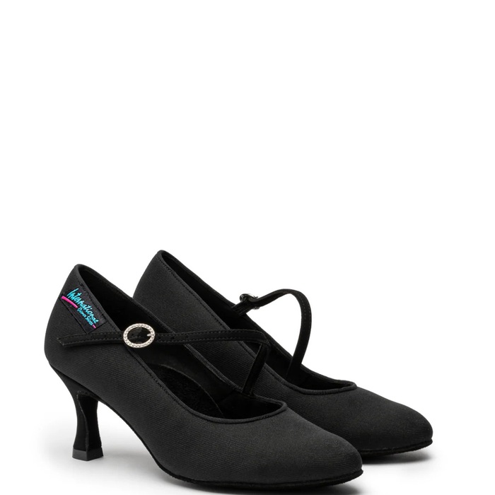 IDS: женские стандарт Каблук 1 1/2, 2, 2 1/2, 3  [ICS RoundToe SingleStrap] (Чёрная лайкра) р.2-8 вкл. 1/2
