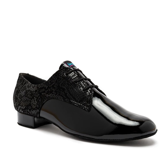 IDS: мужские стандарт каблук 2,5 см  [Gibson] (BLACK SNAKE/BLACK PATENT) р.5 1/2-12 вкл.1/2