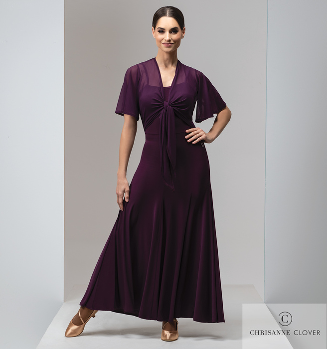 CHRISANNE: женская танцевальная одежда платье для стандарта  [SIENNA] (PlUM) р. XS,S,M,L