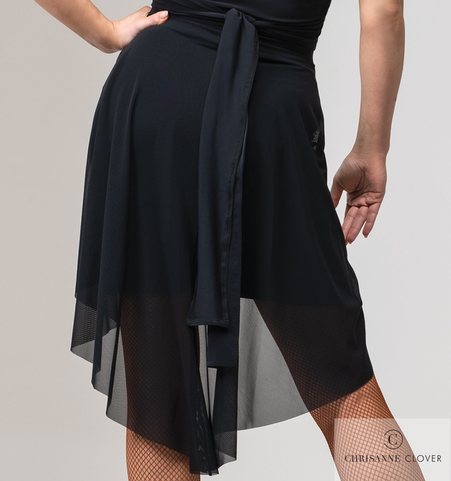 CHRISANNE: женская танцевальная одежда юбка для латины  [LANA] (Чёрная) р. XS,S,M,L