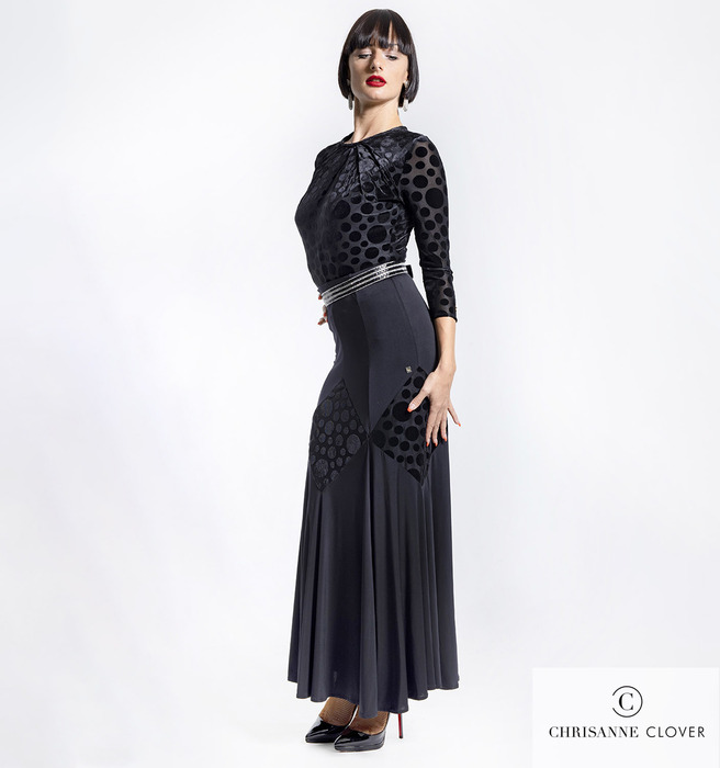 CHRISANNE: женская танцевальная одежда боди  [ESPEN SVAART] (Чёрн.) р.S, M, L, XL