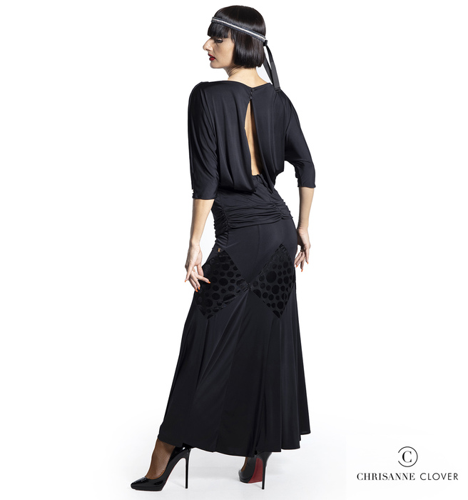 CHRISANNE: женская танцевальная одежда юбка для стандарта  [ESPEN FKETE] (Чёрн.) р.S, M, L, XL