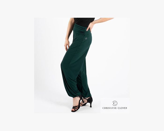 CHRISANNE: женская танцевальная одежда брюки  [EMMA] (Forest Green) р.XS,S, M, L, XL