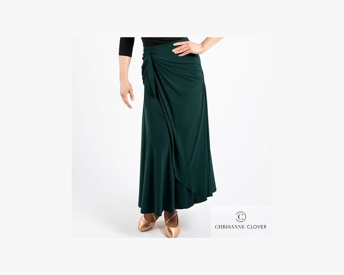 CHRISANNE: женская танцевальная одежда юбка для стандарта  [KIMBERLEY] (Forest Green) р.XS,S, M, L, XL