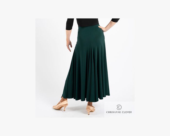 CHRISANNE: женская танцевальная одежда юбка для стандарта  [KIMBERLEY] (Forest Green) р.XS,S, M, L, XL