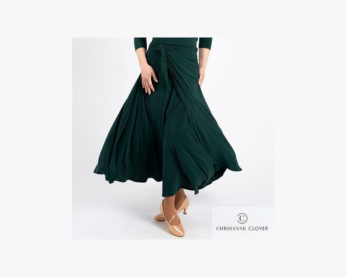 CHRISANNE: женская танцевальная одежда юбка для стандарта  [KIMBERLEY] (Forest Green) р.XS,S, M, L, XL