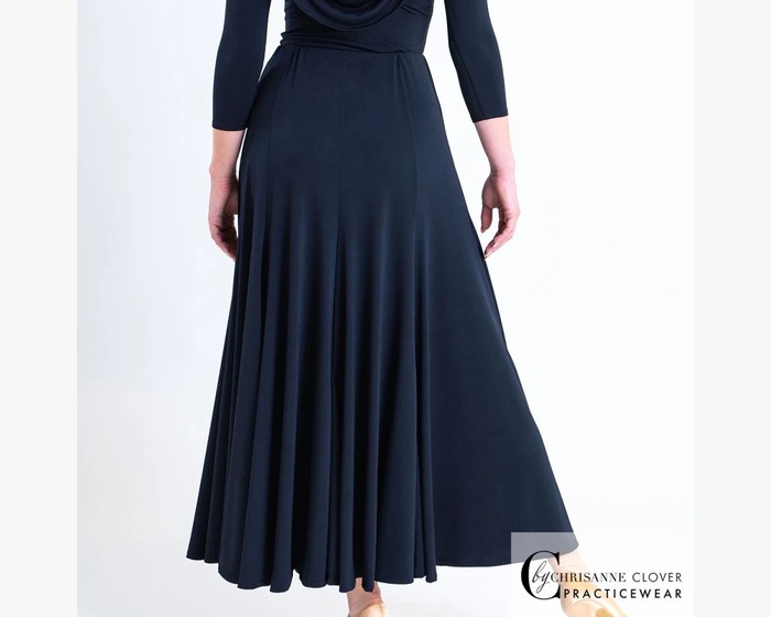 CHRISANNE: женская танцевальная одежда юбка для стандарта  [CAPELLA] (Чёрная) р.XS,S, M, L, XL