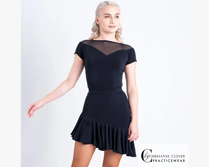 CHRISANNE: женская танцевальная одежда юбка для латины  [SCORPIUS] (Чёрная) р.XS,S, M, L, XL
