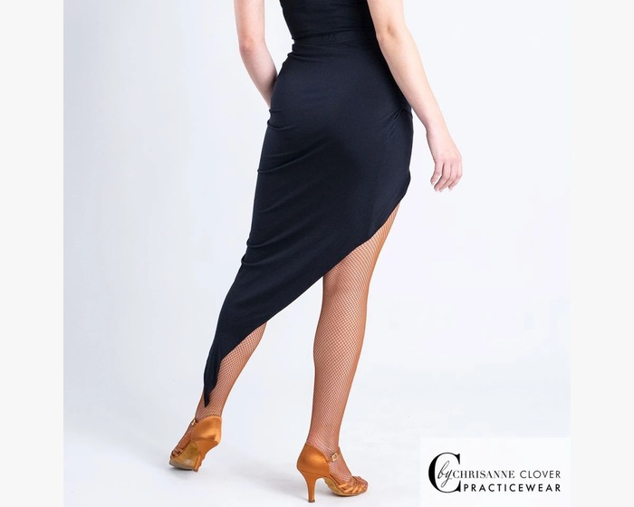 CHRISANNE: женская танцевальная одежда юбка для латины  [MERCURY] (Чёрная) р.XS,S, M, L, XL