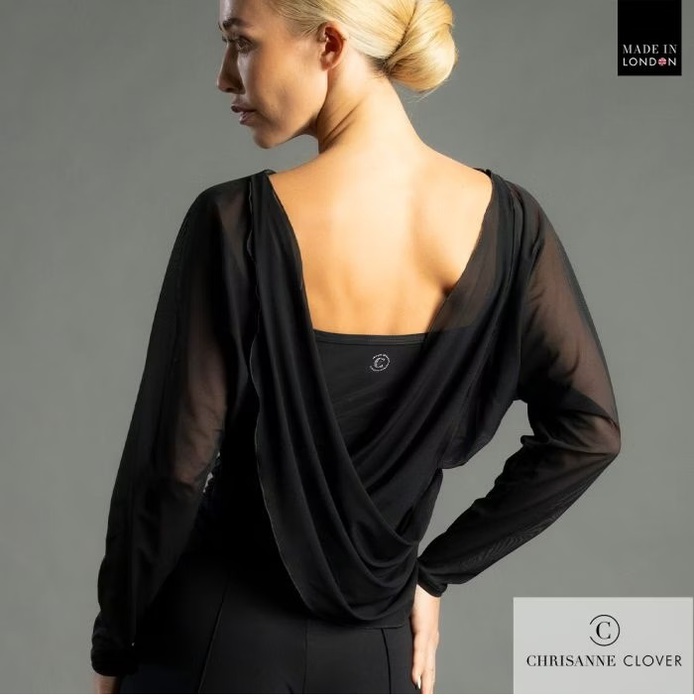 CHRISANNE: женская танцевальная одежда топ  [CHARLOTTE 25] (чёрный) р.XS, S, M, L, XL