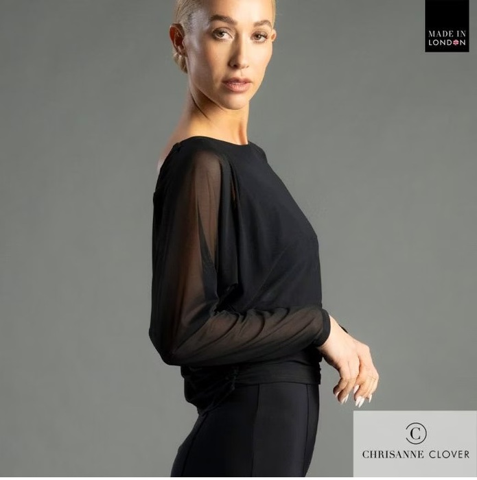 CHRISANNE: женская танцевальная одежда топ  [CHARLOTTE 25] (чёрный) р.XS, S, M, L, XL