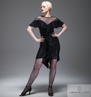 CHRISANNE: женская танцевальная одежда платье для латины  [TAYA] (black-silver) р.XS,S,M,L