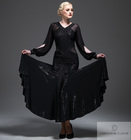 CHRISANNE: женская танцевальная одежда платье для стандарта  [SCARLETT] (black-silver) р.XS,S,M,L