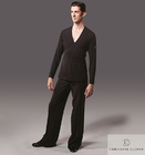 CHRISANNE: мужская танцевальная одежда рубашка для латины  [BELTED] (черная) р. XS,S, M